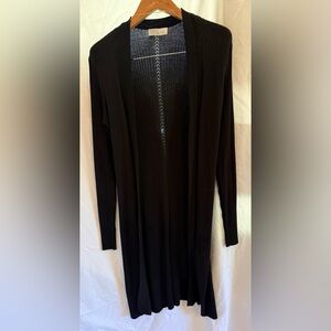 Time and Tru Black Women's Long Cardigan